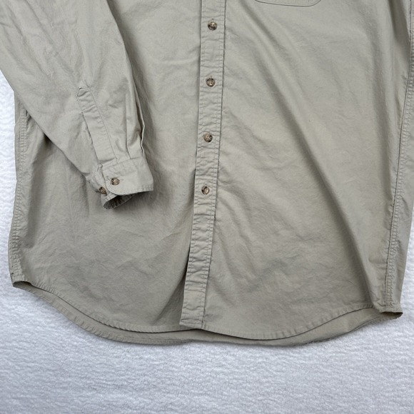 VTG Carhartt Shirt Mens XL Tall Beige Canvas Button Work 90s Y2K Faded S12 STN - Picture 3 of 11